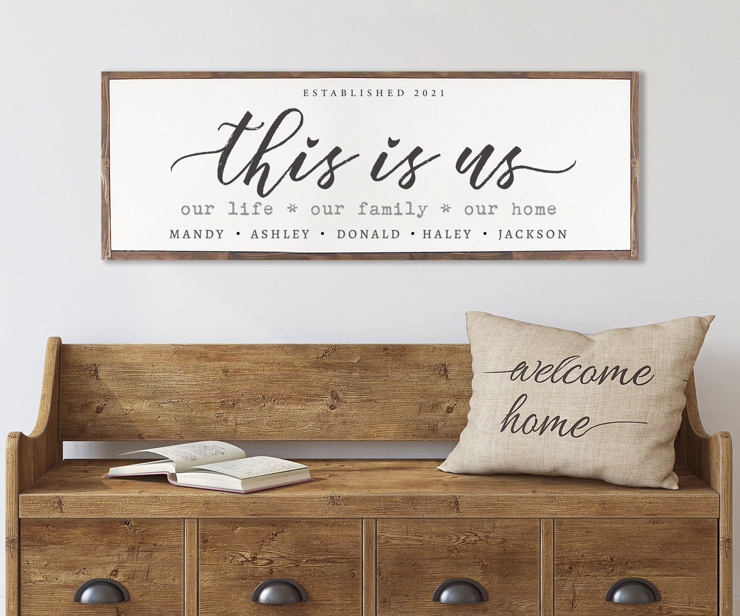 THIS IS US sign Our Life Our Family Our Home | Personalized Family Sign  | This Is Us Family Sign | Living Room Sign | Personalized Sign