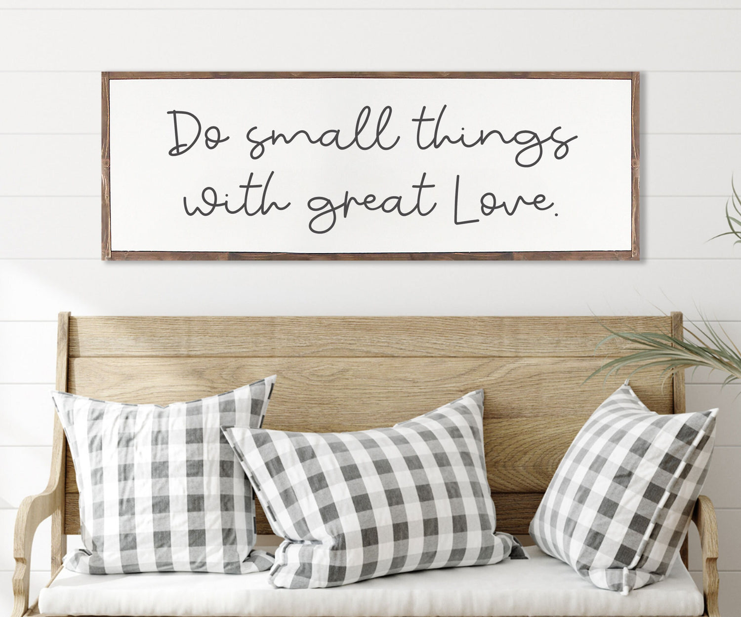 Do Small Things With Great Love Sign Farmhouse | Family Room decor | framed Wood Sign | Family Room Sign | Do Small Things | Farmhouse Sign