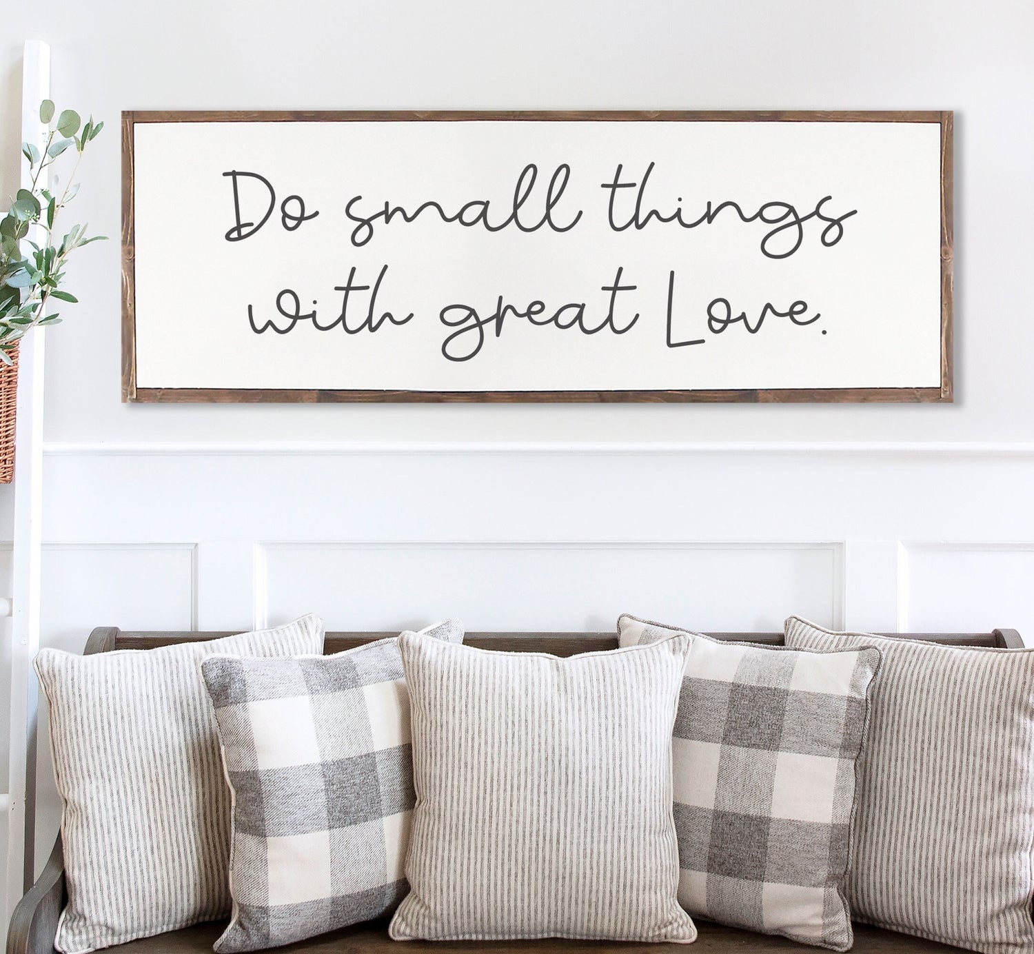 Do Small Things With Great Love Sign Farmhouse | Family Room decor | framed Wood Sign | Family Room Sign | Do Small Things | Farmhouse Sign