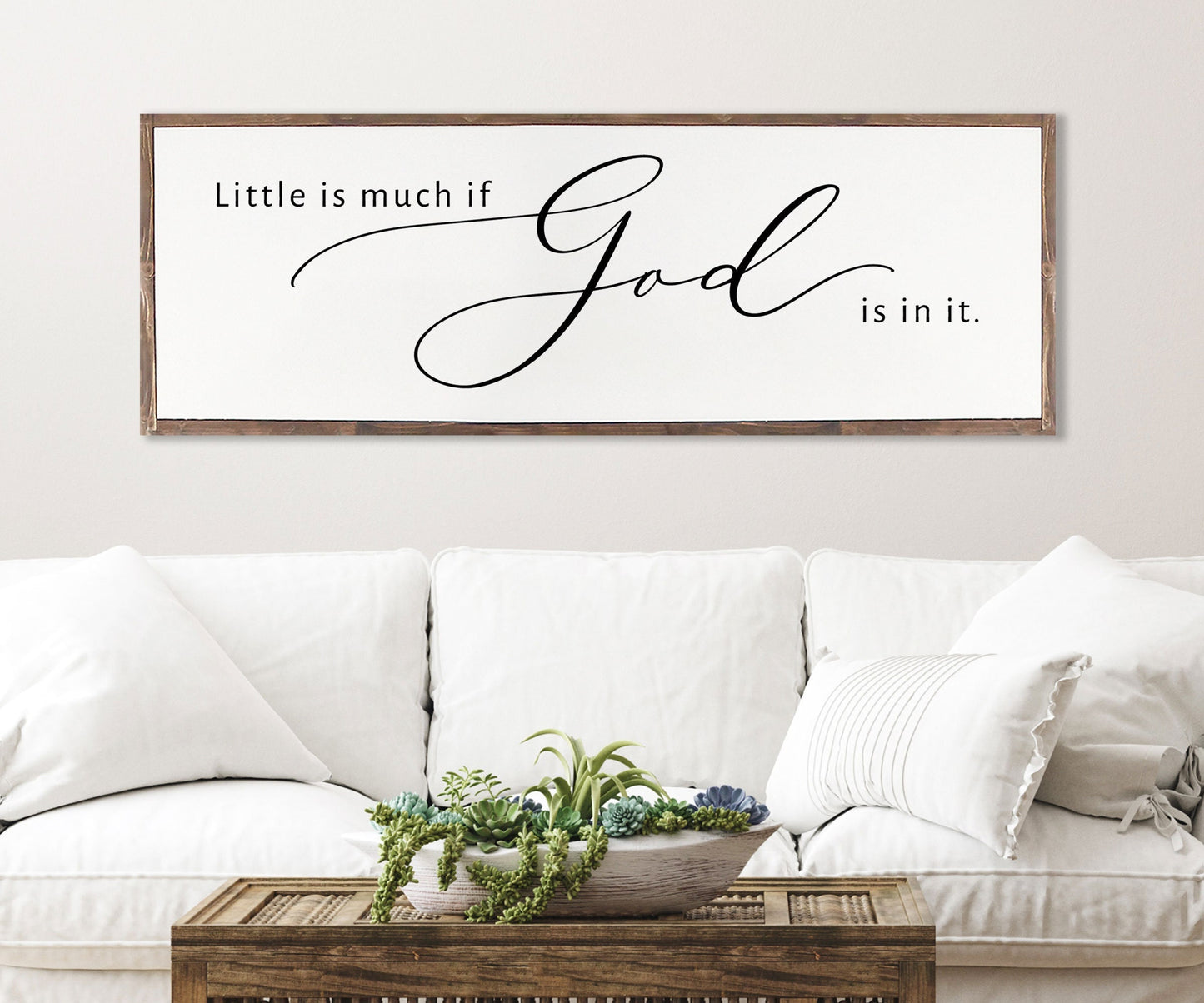 Little Is Much If God is In It Wood Sign | CHRISTIAN WALL ART | framed Wood Sign | Home Decor | Scripture Sign |  Little is Much Wood Sign
