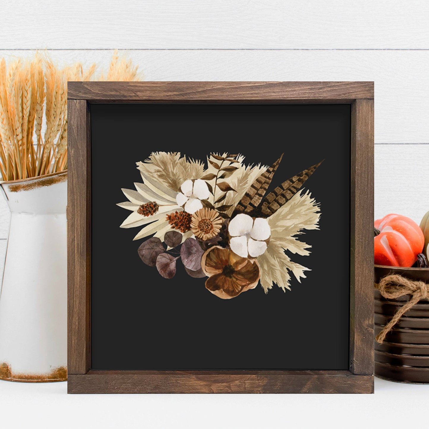 Vintage Floral FALL WALL DECOR, Thanksgiving sign, Fall wall art, Thanksgiving décor, Autumn Farmhouse décor, rustic wood sign, Fall Décor