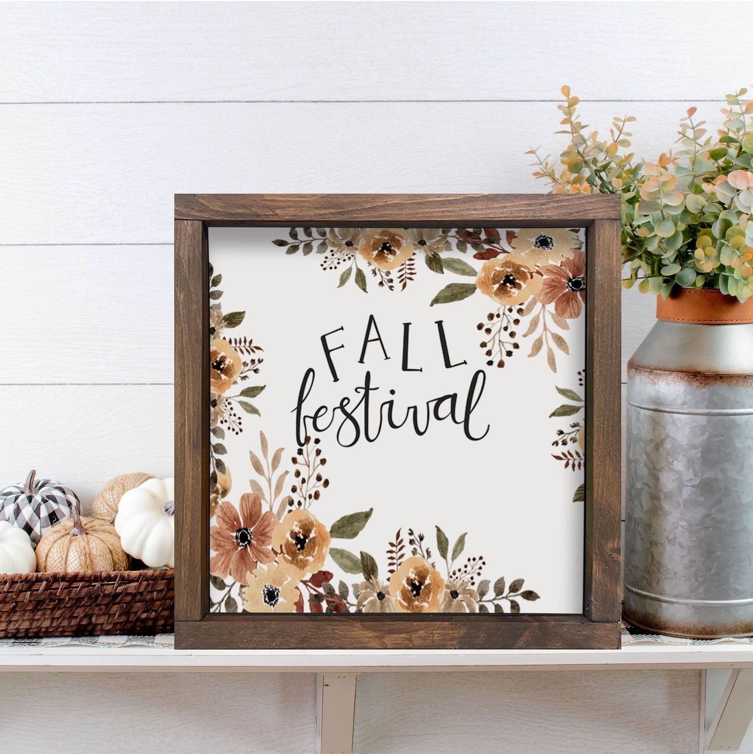 Vintage Floral FALL WALL DECOR, Thanksgiving sign, Fall Festival, Thanksgiving décor, Autumn Farmhouse décor, rustic wood sign, Fall Décor