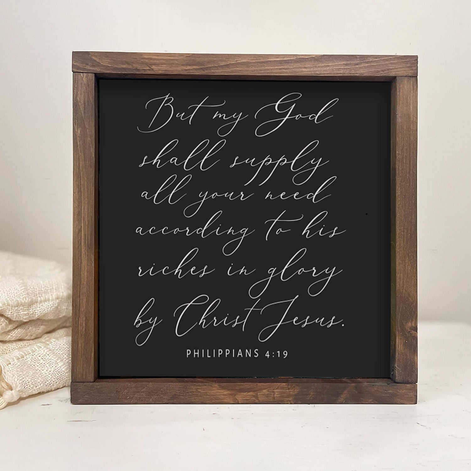 But My God Shall Supply All Your Need Thanksgiving, Farmhouse décor, rustic wood sign, Fall Décor - Philippians 4:19 Christian Wall Art