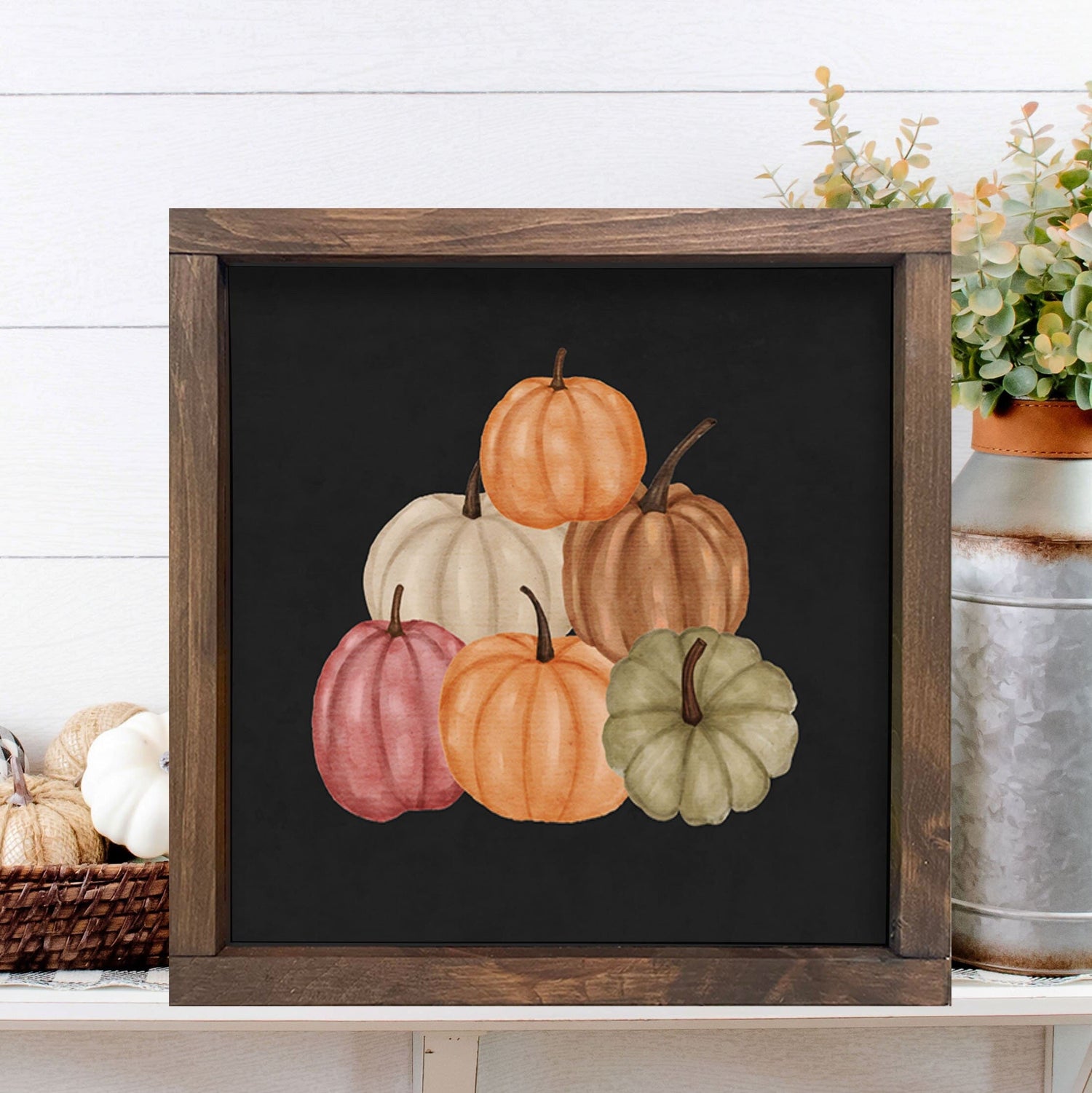 Watercolor Pumpkins FALL WALL DECOR, Thanksgiving sign, Fall wall art, Thanksgiving décor, Autumn Farmhouse décor, rustic wood sign, pumpkin