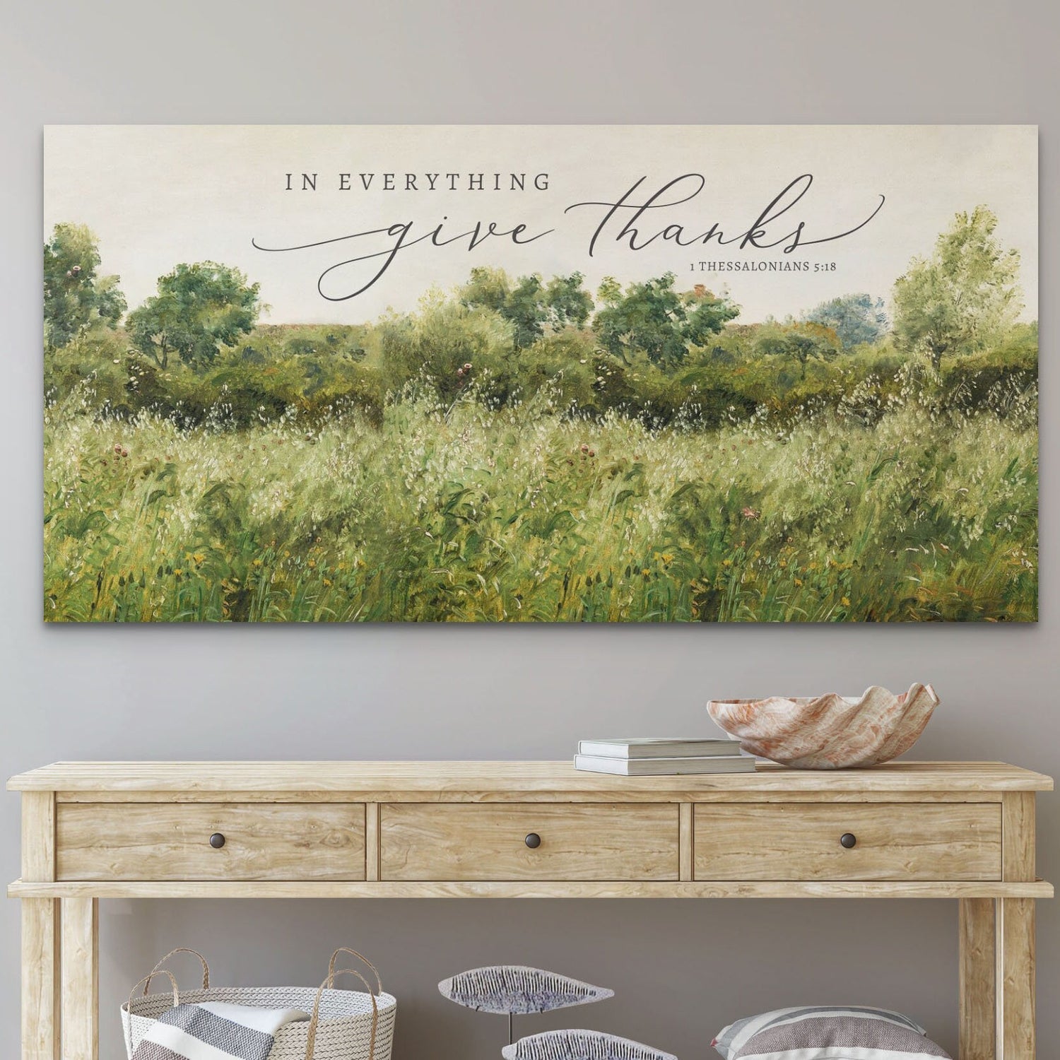 VINTAGE HOME DECOR, In Everything Give Thanks, Christian Wall Art, Thanksgiving Sign, Scripture Art, 1 Thessalonians 5:18 Vintage Home Décor