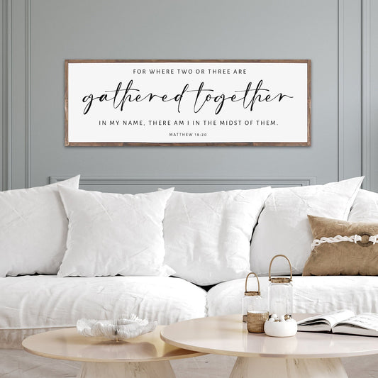 GATHER, Rustic Farmhouse house, handmade sign, by Forever Written