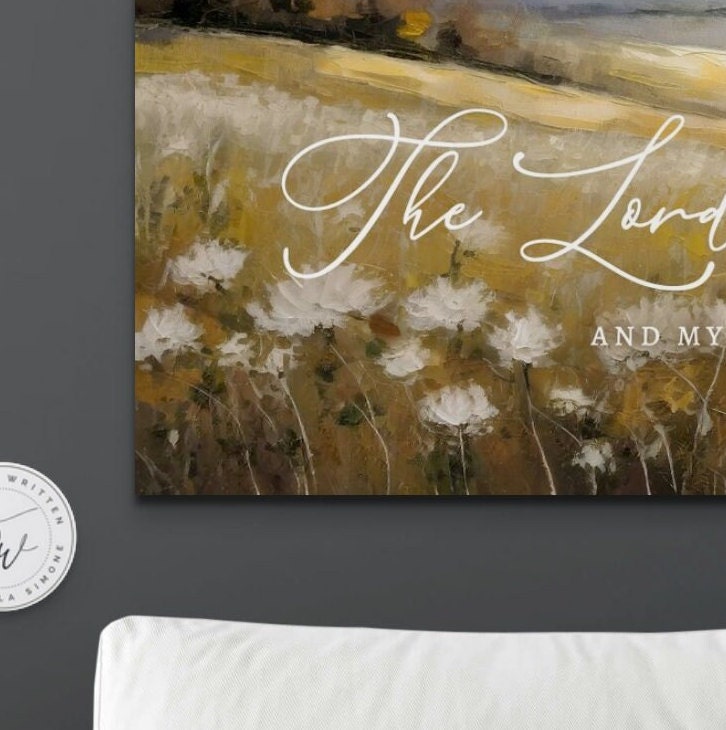 The Lord is my light, canvas Christian Wall Art. Classic Home Décor. Psalm 27:1