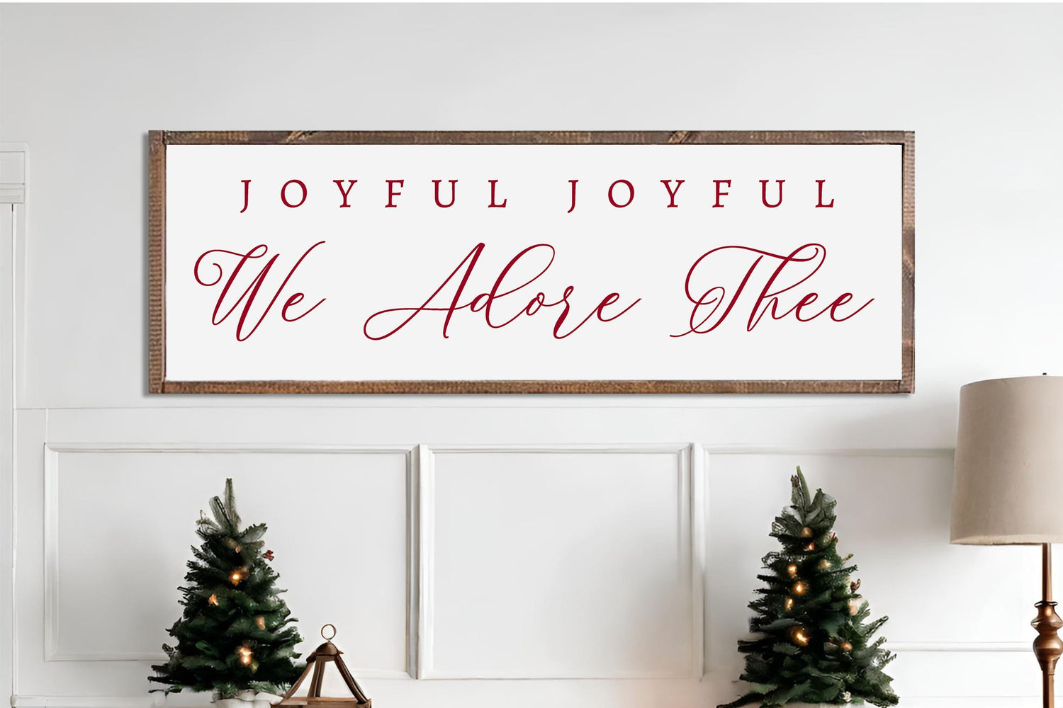 Joyful Joyful We Adore Thee - Christmas Home Décor, Modern Farmhouse Wood Sign | Large Christmas sign | Christmas Décor, Christian Wall Art