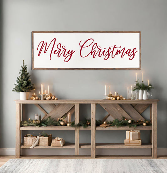 MERRY CHRISTMAS SIGN - Christmas Home Décor, Modern Farmhouse Wood Sign | Large Christmas sign | Christmas Décor, Christian Wall Art