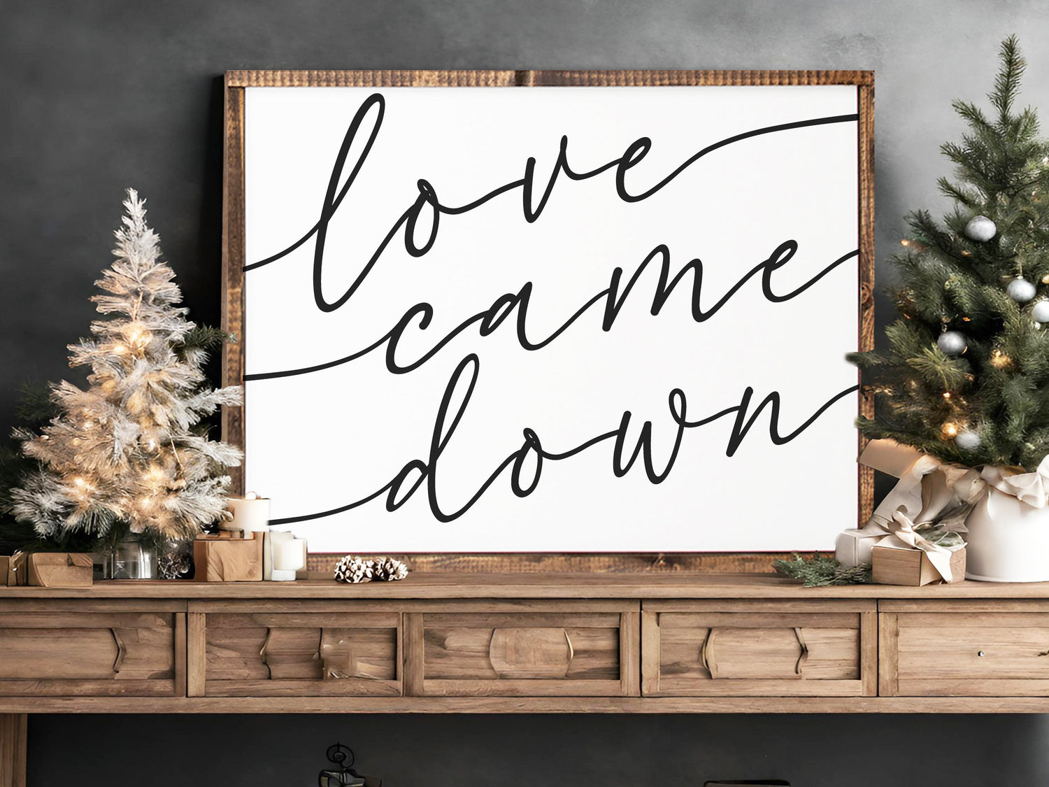 LOVE CAME DOWN Christmas Rustic Wood Sign | Christmas wood sign | Christmas Decor | Christian Wall Art Modern Vintage Farmhouse Decoration