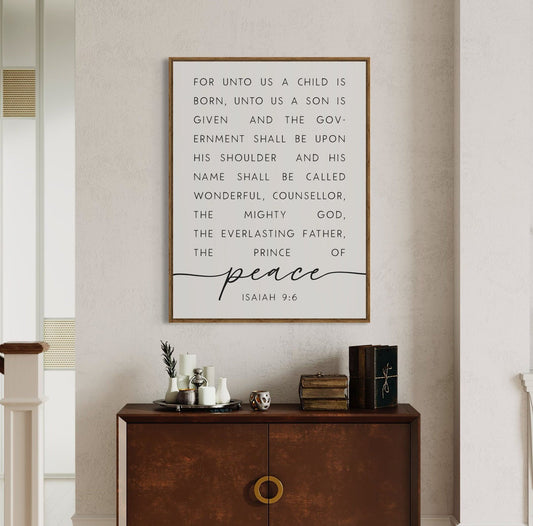 "For unto us a child is born" Isaiah 9:6 Christmas Sign