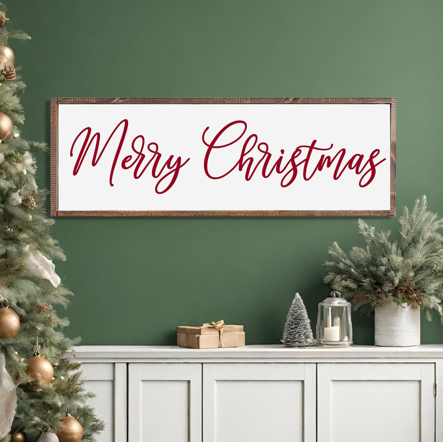 MERRY CHRISTMAS SIGN - Christmas Home Décor, Modern Farmhouse Wood Sign | Large Christmas sign | Christmas Décor, Christian Wall Art