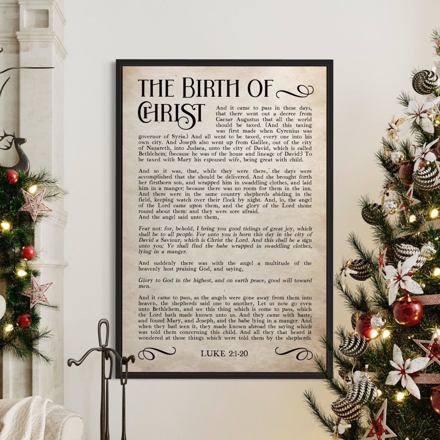 The Birth of Christ, The Christmas Story Canvas Wall Art, Home Decor Sign, Christmas Scripture Canvas, Bible Verse Sign, Scripture Wall Art
