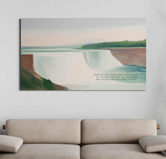 Psalm 42:7, Deep Calleth unto deep, Christian Scripture Canvas