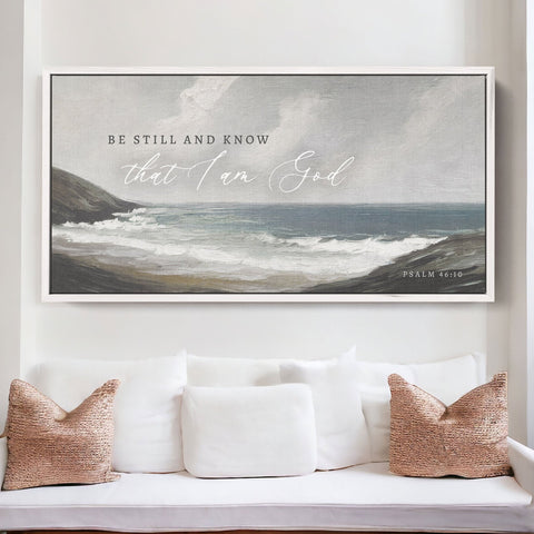 Christian Wall Art | Be Still and Know That I Am God, Vintage oil Painting Print on Canvas | Wall Art | Psalm 46:10 Scripture Wall Art |