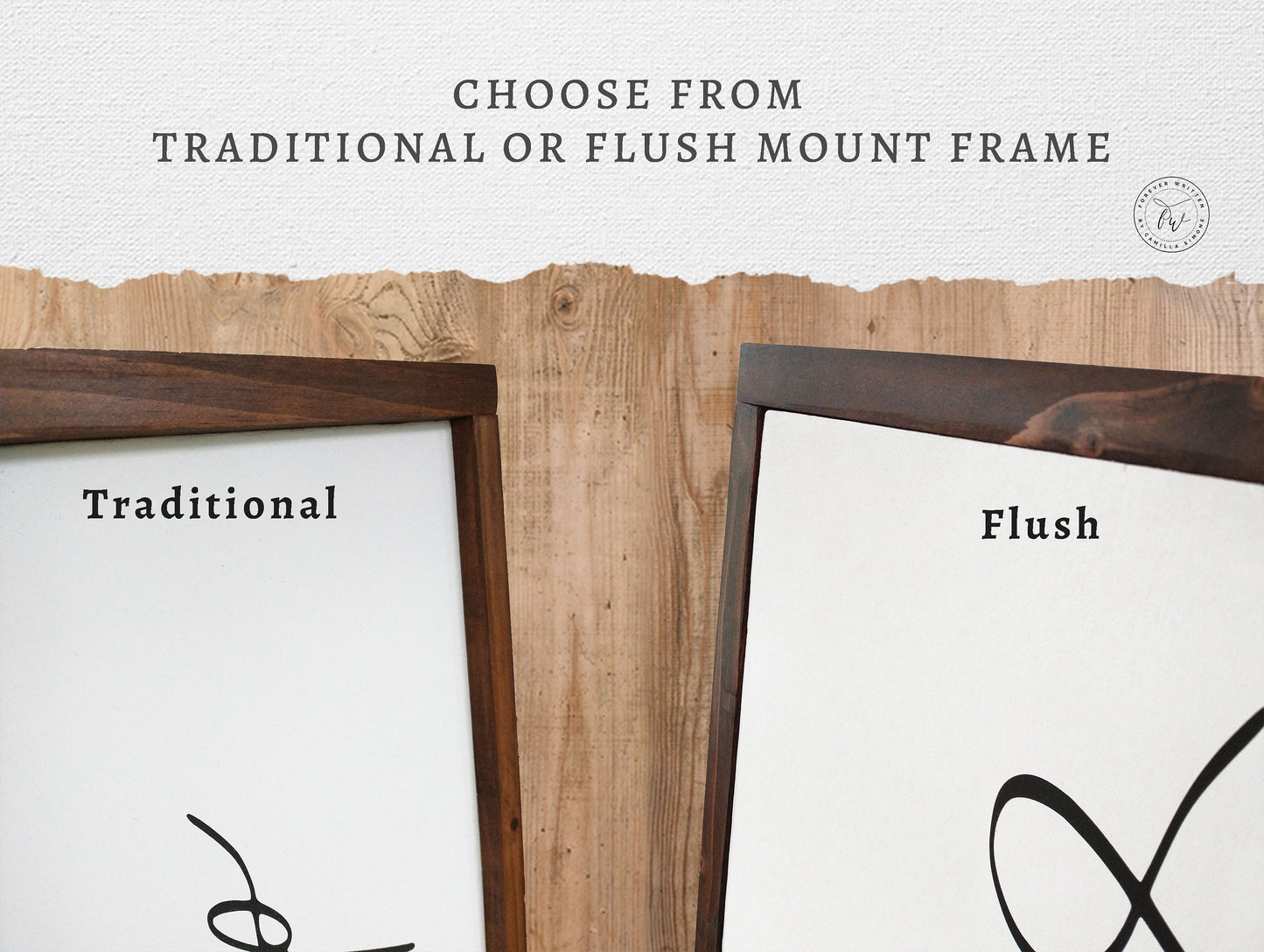 Flush or Traditional Frame options