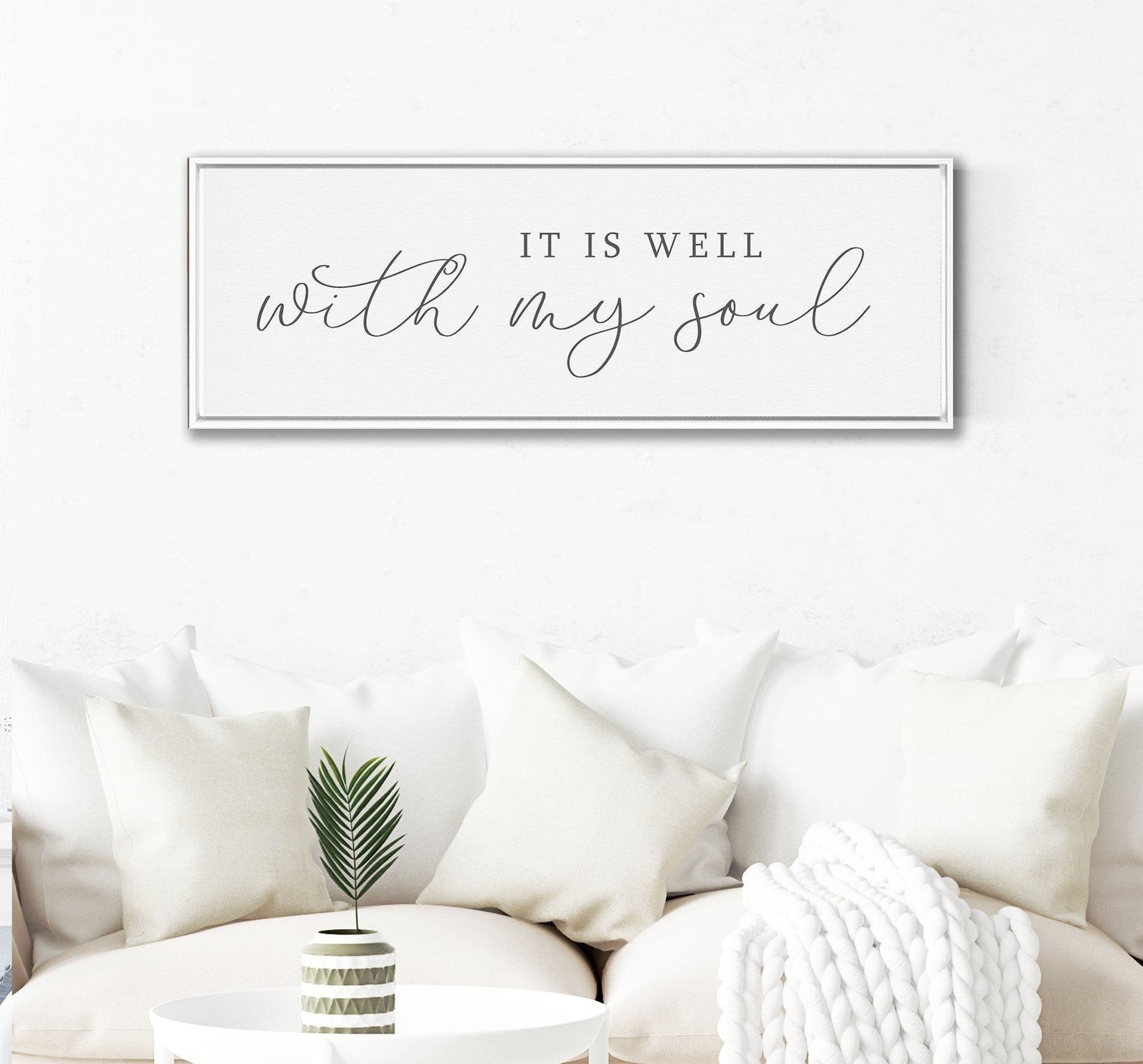 It Is Well With My Soul Sign, Hymn Canvas Wall Art, | Framed Christian Wall art Sign | Canvas Wall Art Sign - Forever Written