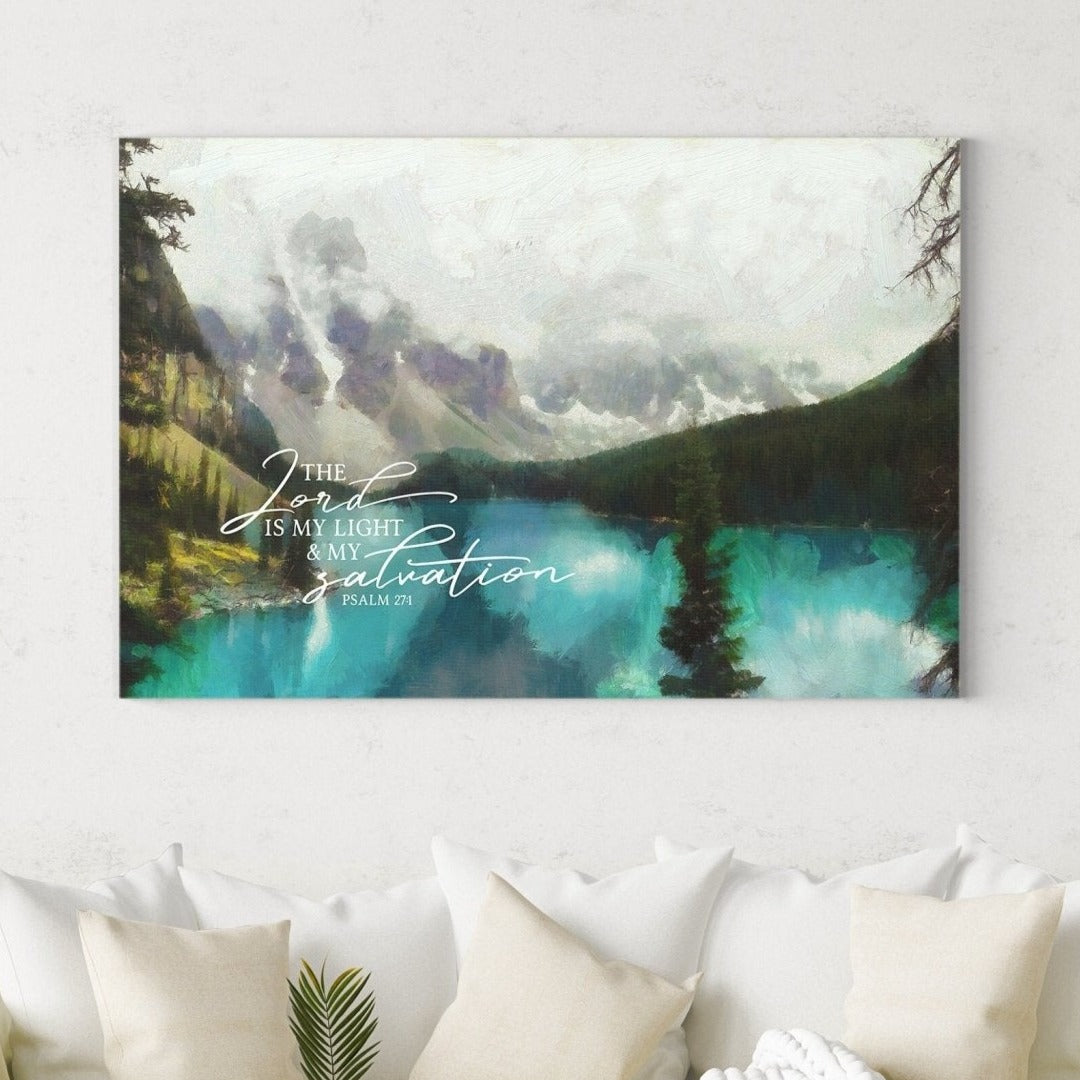Scripture Wall Art | The Lord Is My Light And My Salvation | Scripture Canvas | Christian Canvas | Wall Art | Christian Painting Psalm 27:1 - Forever Written