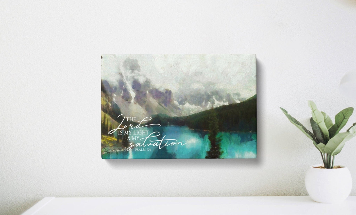 Scripture Wall Art | The Lord Is My Light And My Salvation | Scripture Canvas | Christian Canvas | Wall Art | Christian Painting Psalm 27:1 - Forever Written