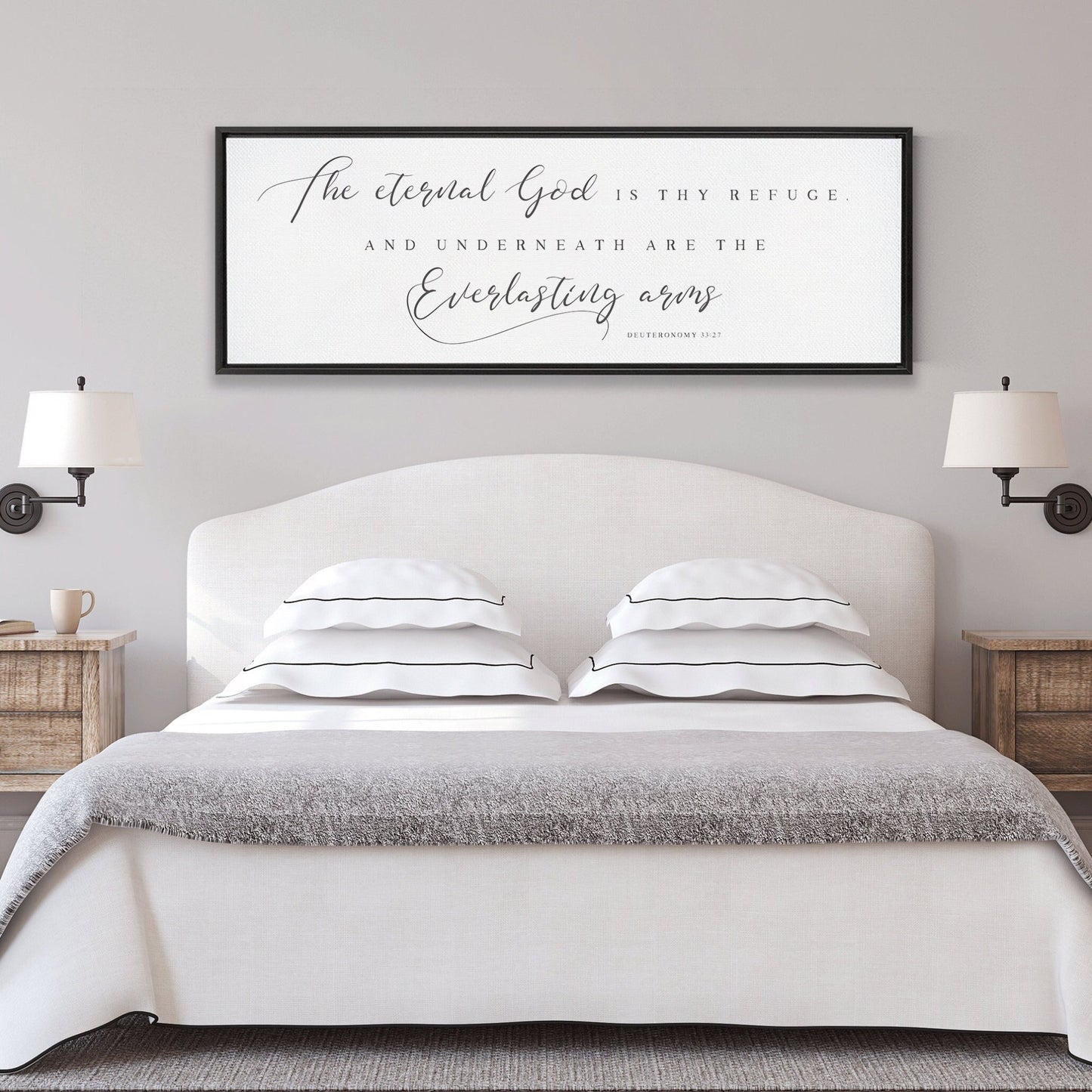 The Eternal God Is Thy Refuge | Scripture Sign | Large Dining Room Sign | Fall Sign | Large Home Bible Verse Signs With Frame Options - Forever Written