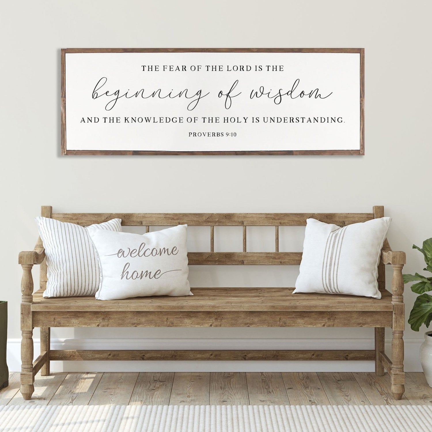The Fear of the Lord is the Beginning of Wisdom Wood Sign, Hand Painted, Rustic SCRIPTURE WOOD SIGN - Proverbs 9:10 - Forever Written
