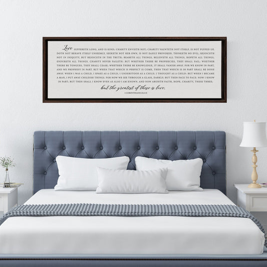 The Greatest of These is Love Sign, Scripture Canvas Wall Art, | 1 Corinthians 13, Bible Verse Sign, Classic Wall art Sign - Forever Written