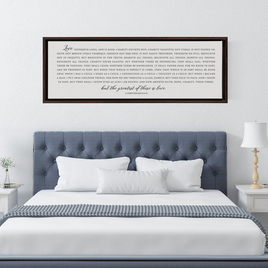 The Greatest of These is Love Sign, Scripture Canvas Wall Art, | 1 Corinthians 13, Bible Verse Sign, Classic Wall art Sign - Forever Written