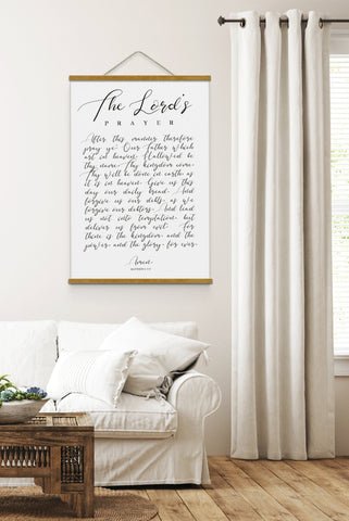 The Lord's Prayer Scripture Hanging Canvas - Forever Written