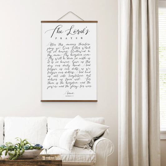 The Lord's Prayer Scripture Hanging Canvas - Forever Written