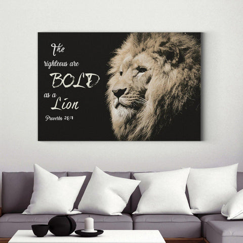 The Righteous are Bold As a Lion | Proverbs 28:1 | Scripture Wall Art - Forever Written