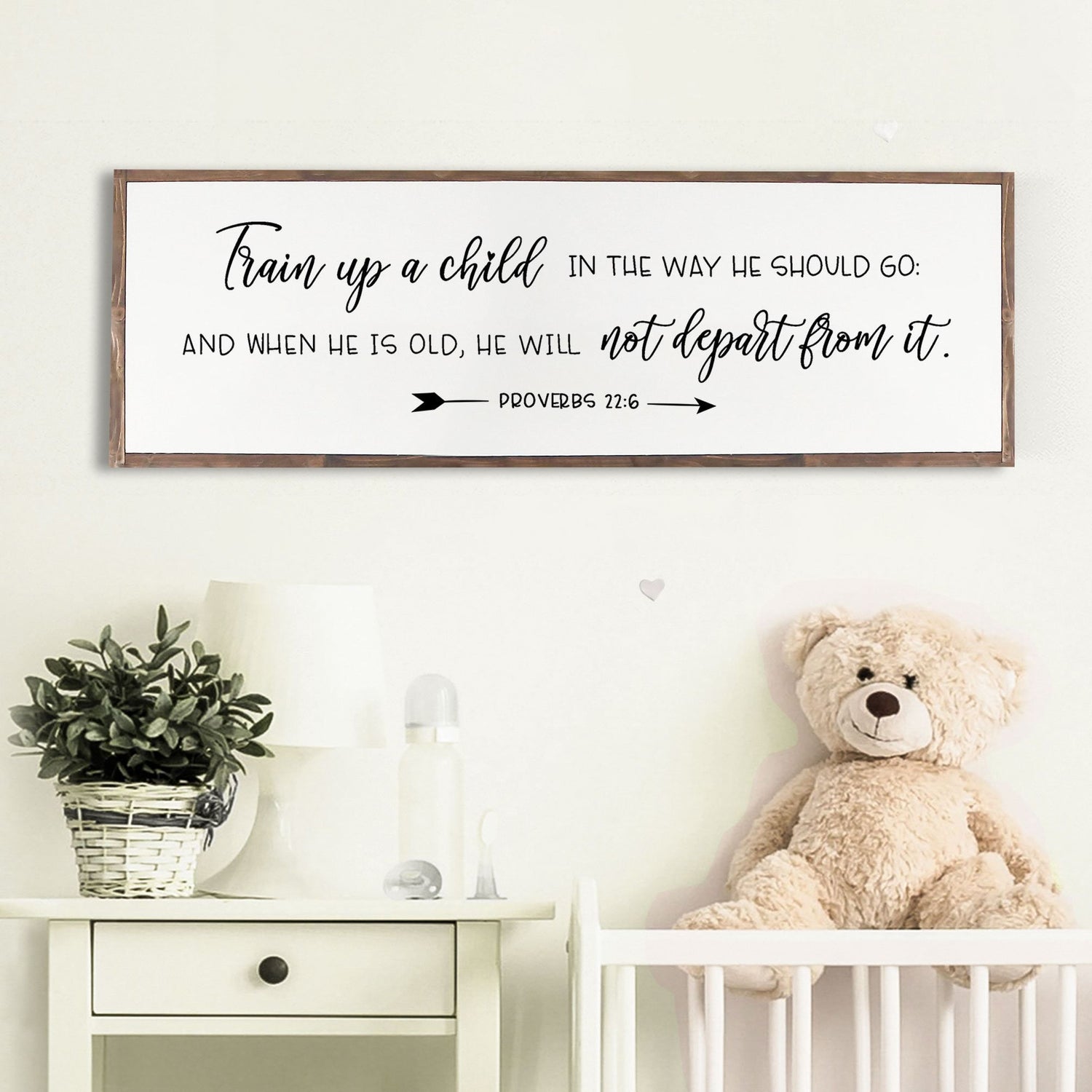Train Up A Child In The Way He Should Go Wood Sign, Hand Painted, Nursery Rustic Wood Sign BEDROOM SIGN Proverbs 22:6 - Forever Written