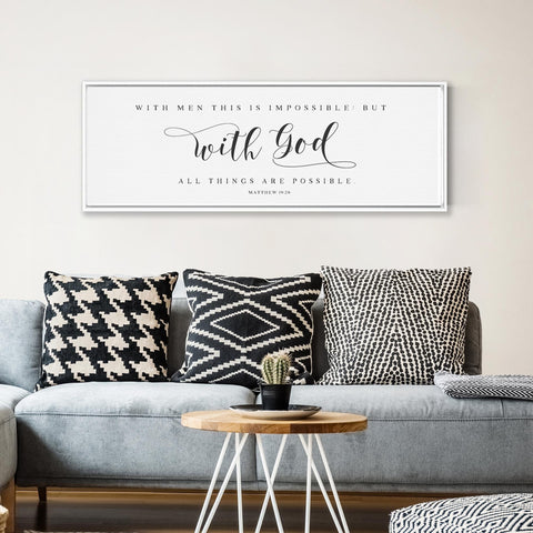 With God All Things Are Possible | Scripture Wall Art | Matthew 19:26 - Forever Written