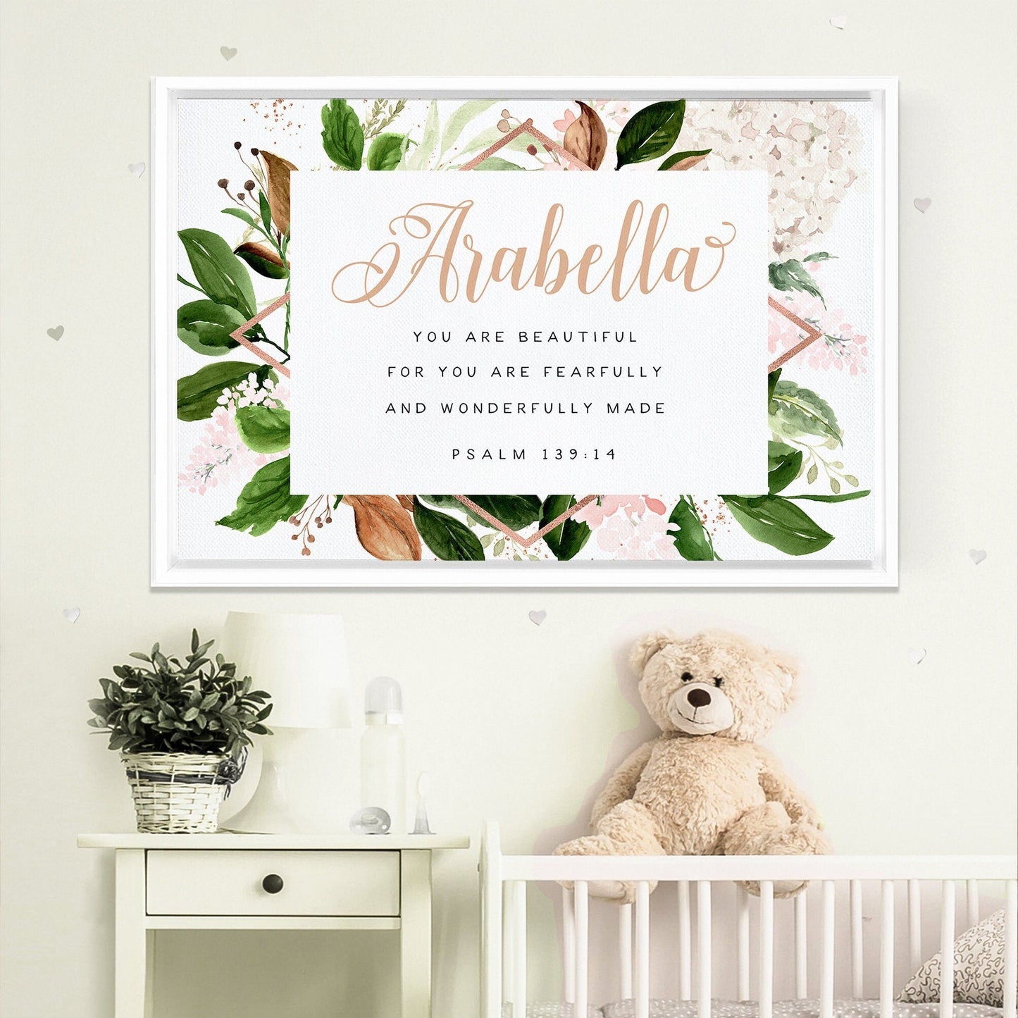 You are Fearfully and Wonderfully Made | Nursery Personalized Christian Wall Art | Scripture Wall Art Sign | Psalm 139:14 | Children's Decor - Forever Written