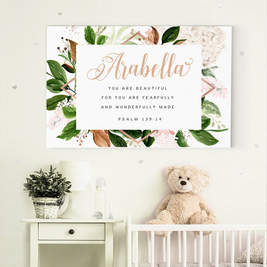 You are Fearfully and Wonderfully Made | Nursery Personalized Christian Wall Art | Scripture Wall Art Sign | Psalm 139:14 | Children's Decor - Forever Written